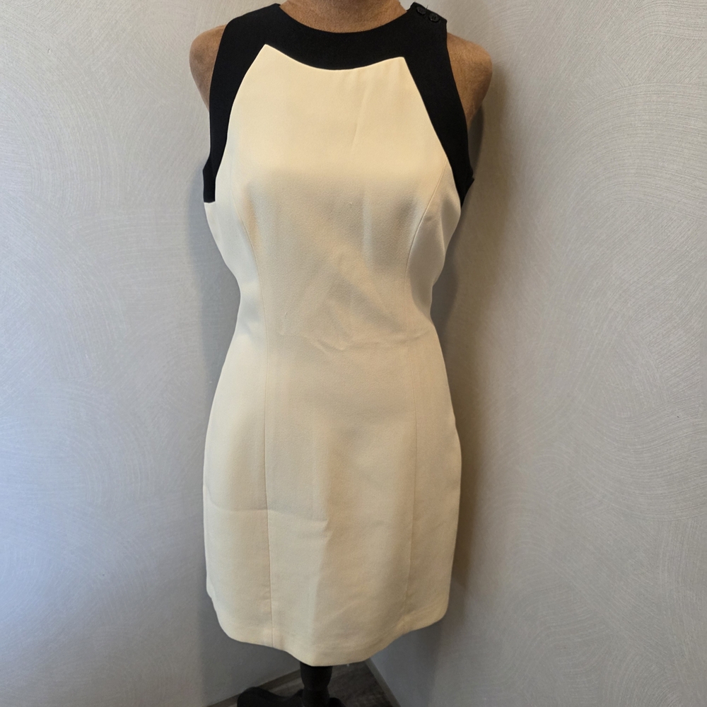 bebe Black and Cream Midi Dress